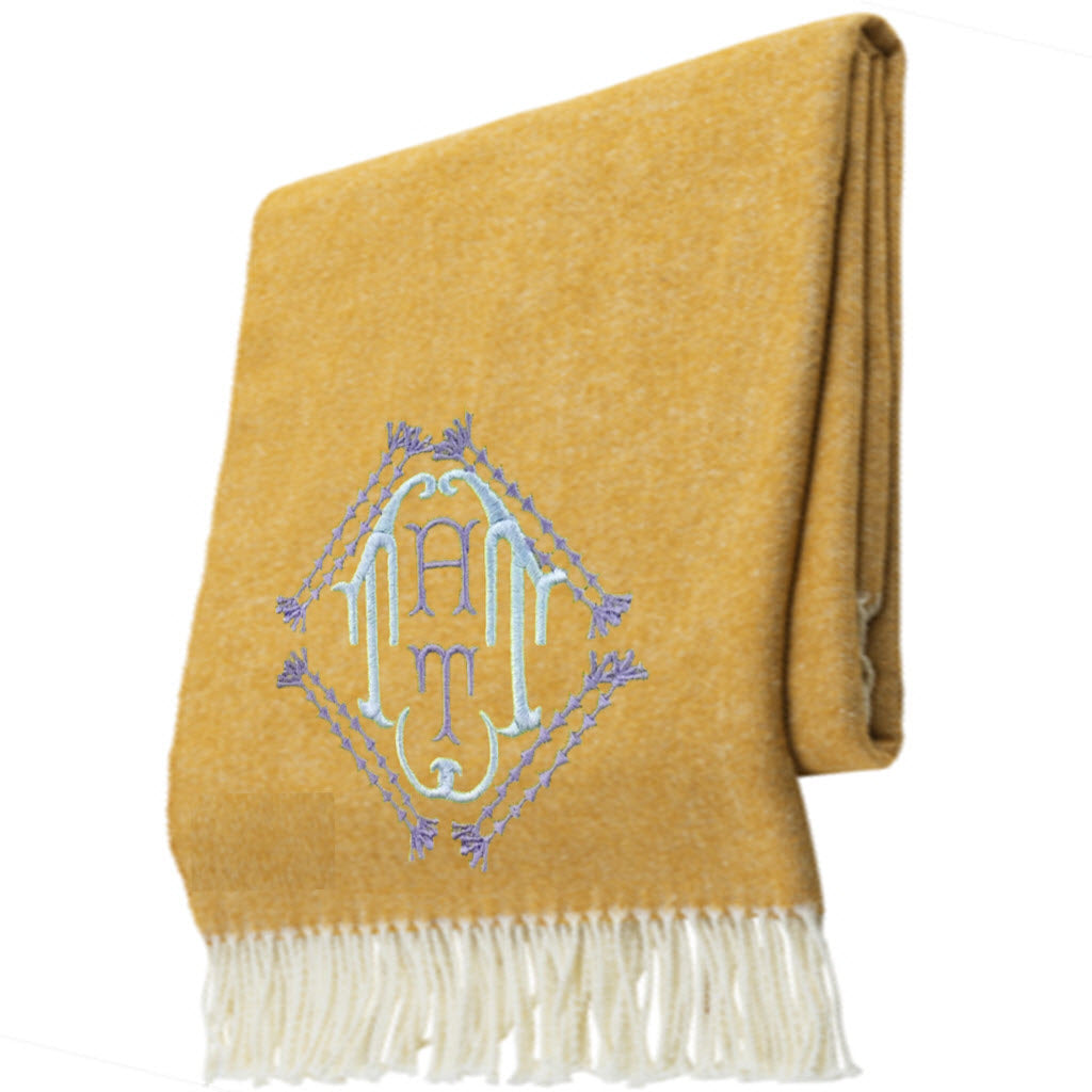 Ochre Italian Herringbone Throw