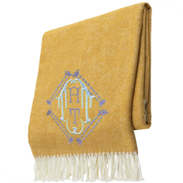 Ochre Italian Herringbone Throw
