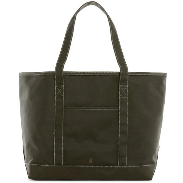 Olive Coated Canvas Maxi Tote