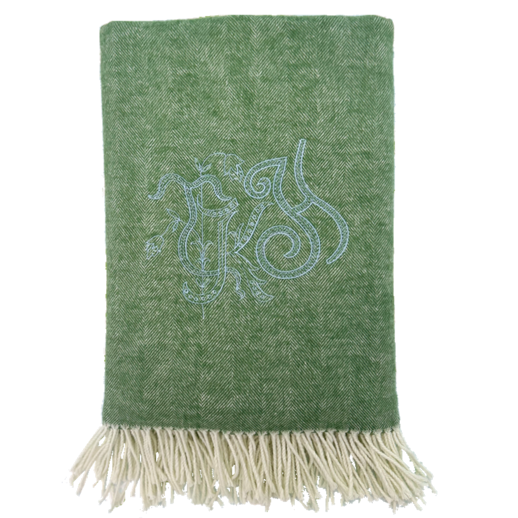 Olive Italian Herringbone Throw