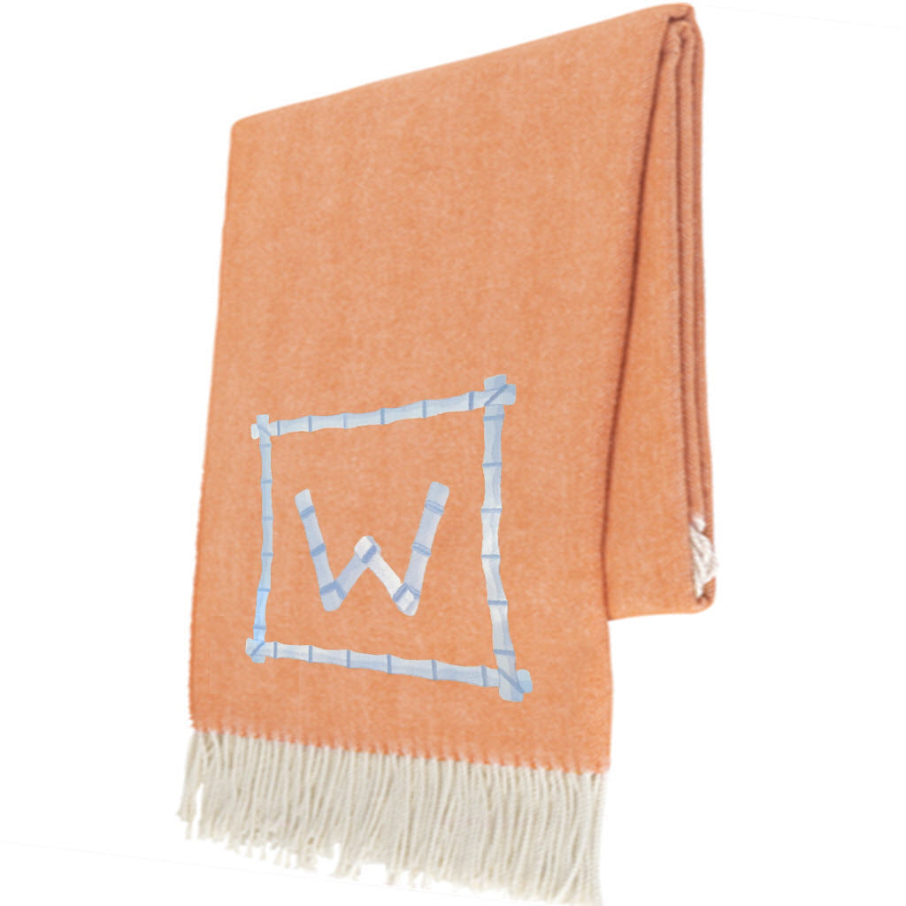 Papaya Italian Herringbone Throw