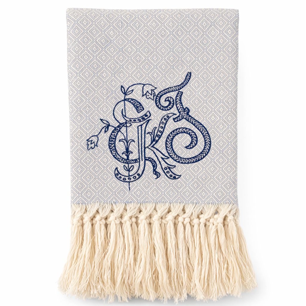 Pienza Blue Busatti Hand Towel