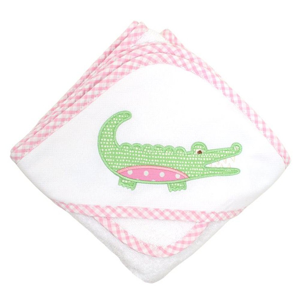 Pink Alligator Hooded Towel