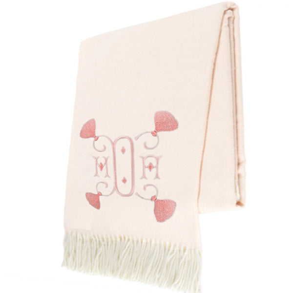 Pink Salt Italian Herringbone Throw