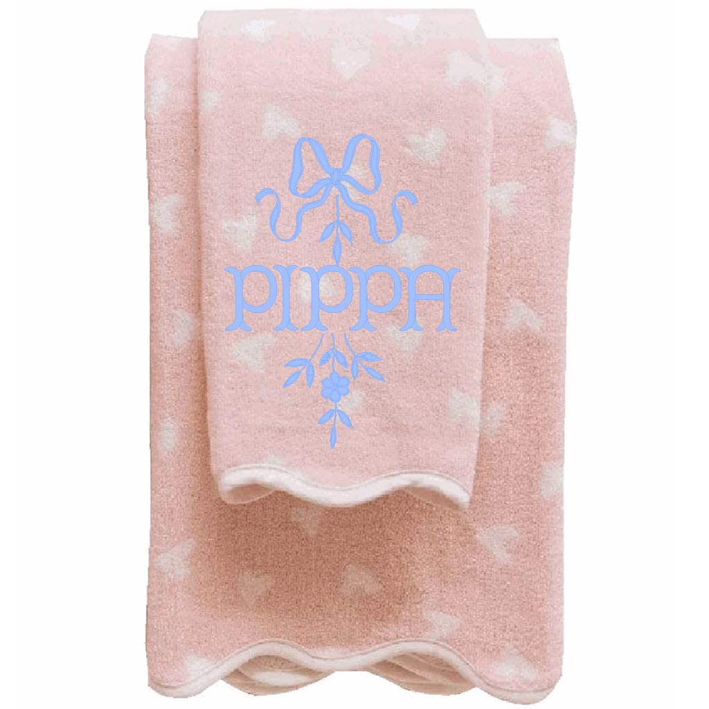 Weezie Tossed Pink Heart Towels