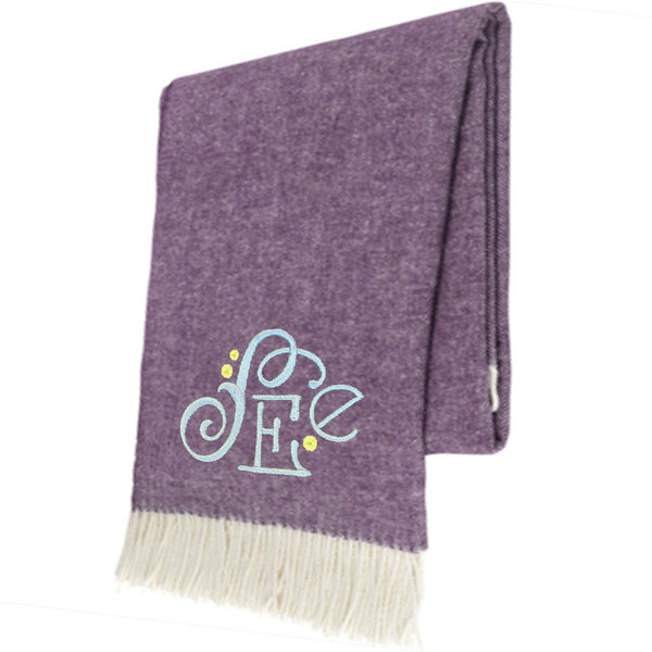 Plum Italian Herringbone Throw