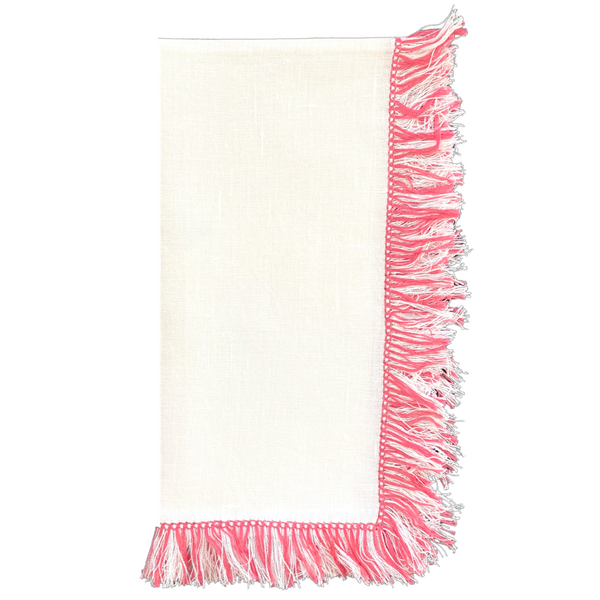 Raspberry Fringe Dinner Napkins