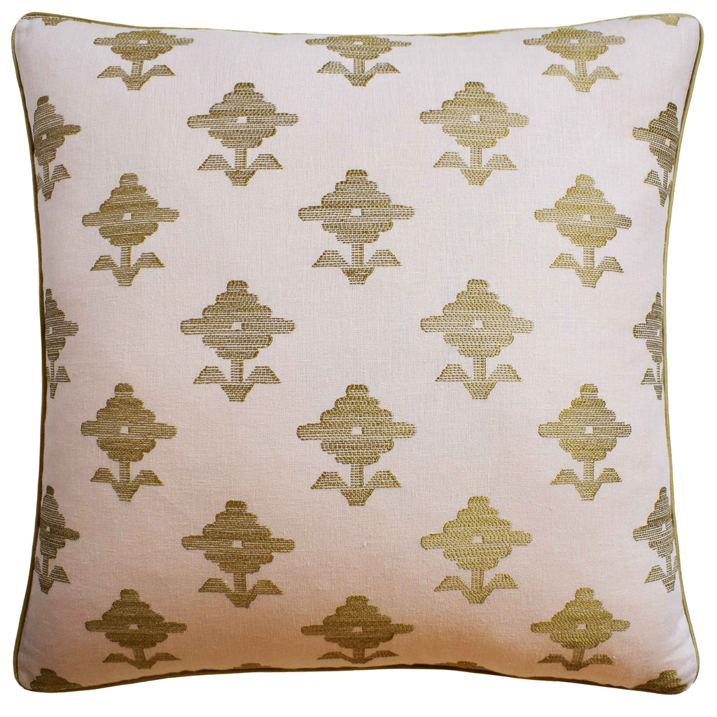 Rubia Embroidery Blush Pillow