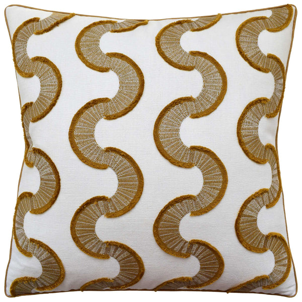 Snake Stitch Saffron Pillow