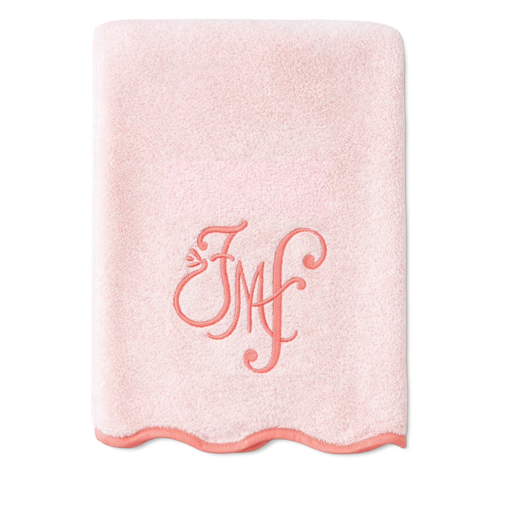 Weezie Coral on Ballet Pink Towels
