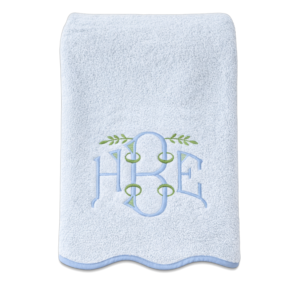 Weezie French Blue on Light Blue Towel