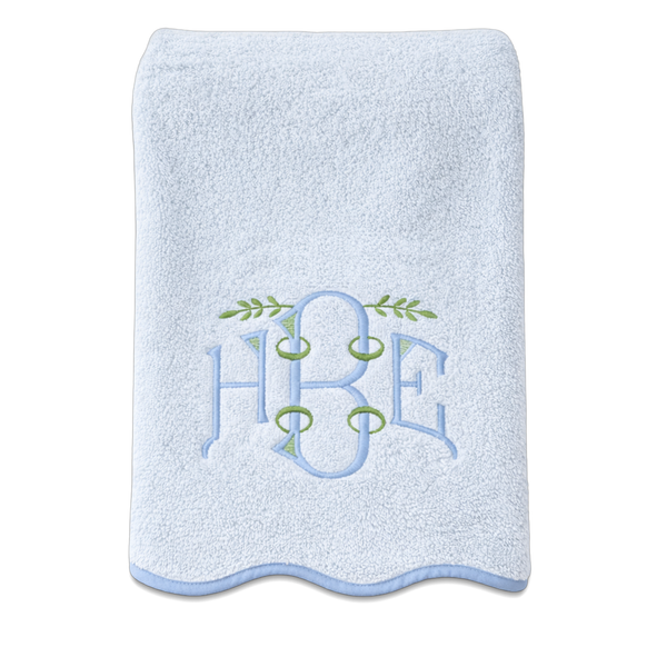 Weezie French Blue on Light Blue Towel