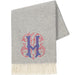 Silver Pinstripe Cashmere Throw