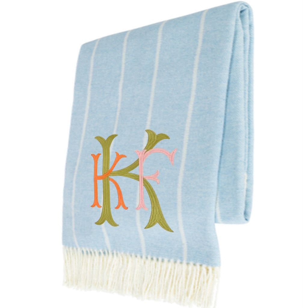 Sky Blue Fuji Stripe Throw
