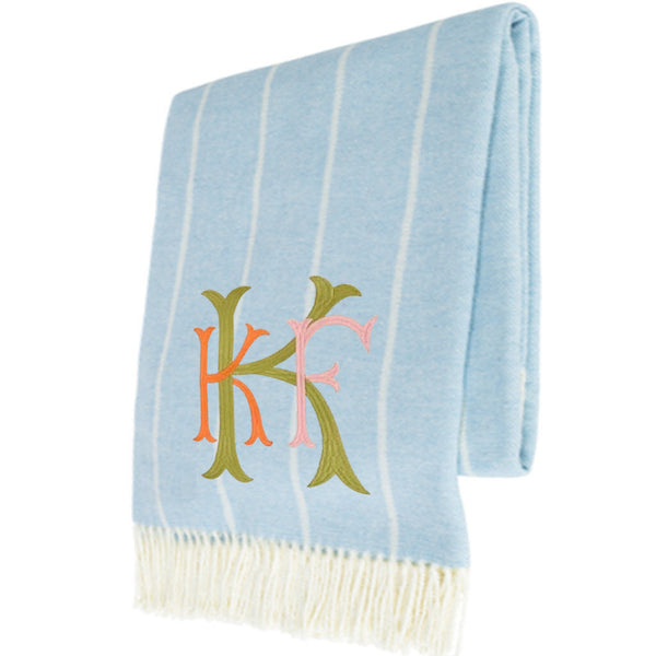 Sky Blue Fuji Stripe Throw