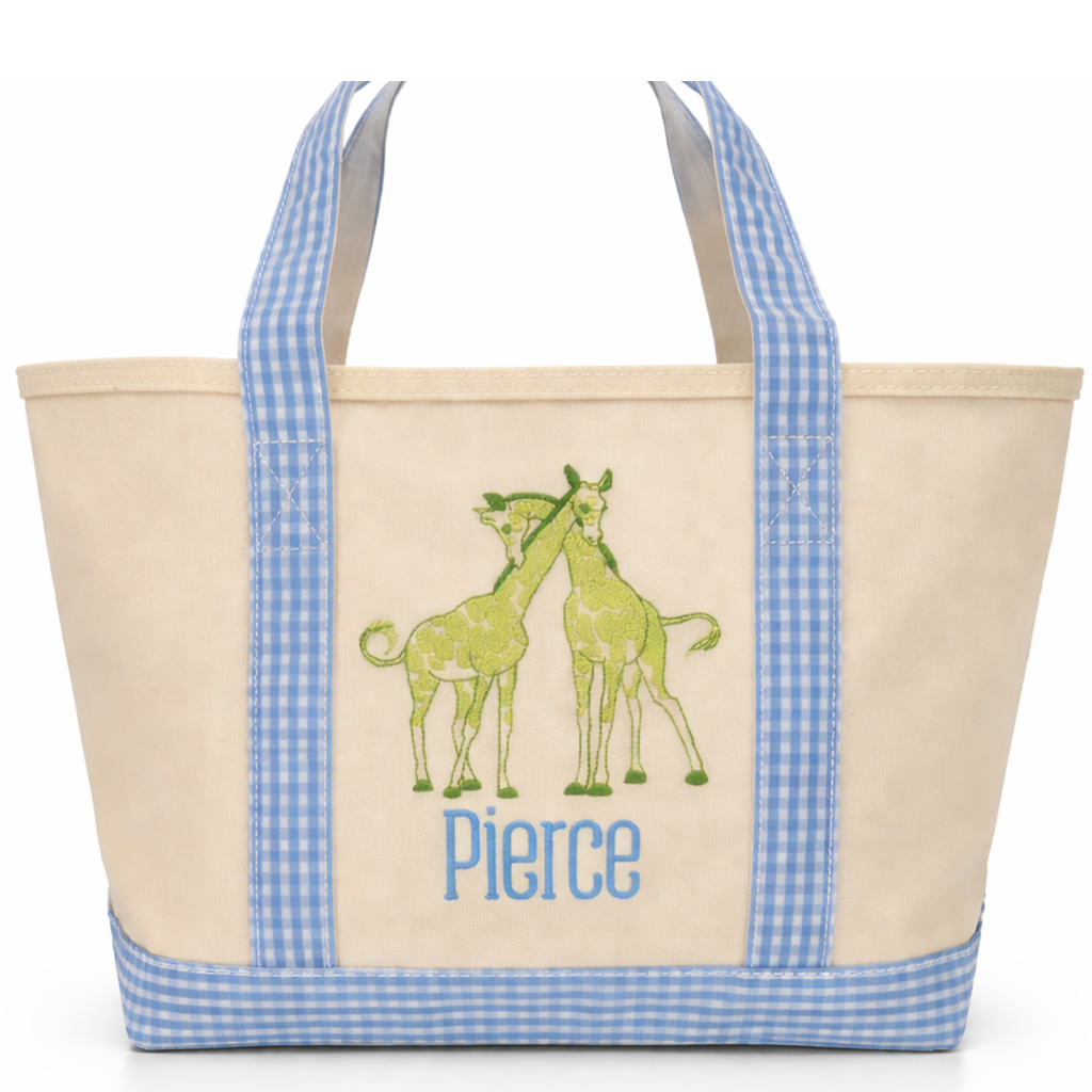 Coated Gingham Sky Tote