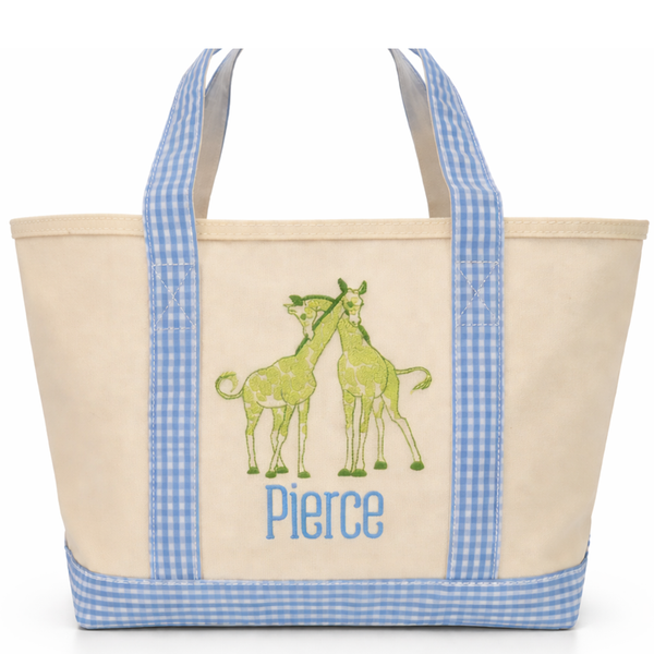 Coated Gingham Sky Tote