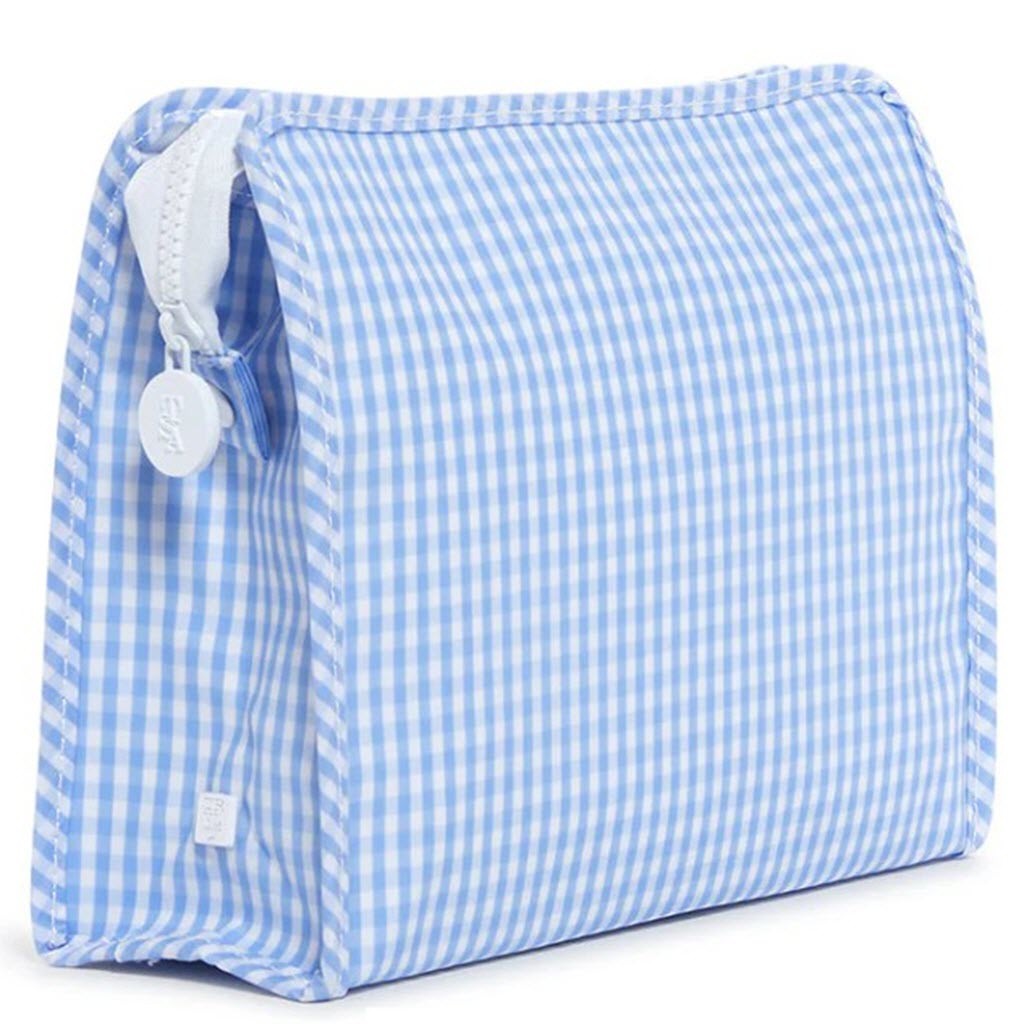 Gingham Sky Coated Zip Pouch