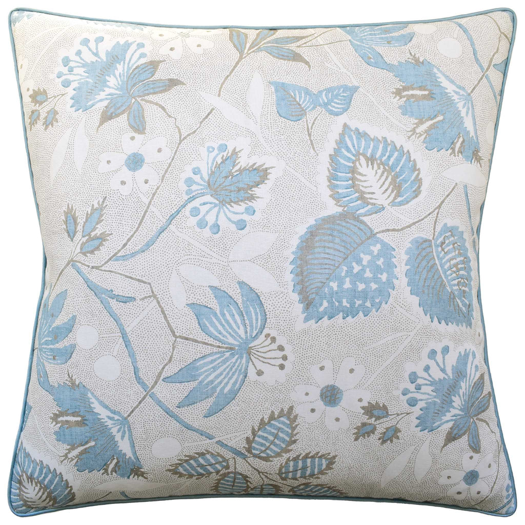 Indienne Hazel Spa Blue Pillow