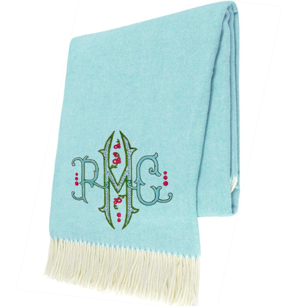 Turquoise Italian Herringbone Throw