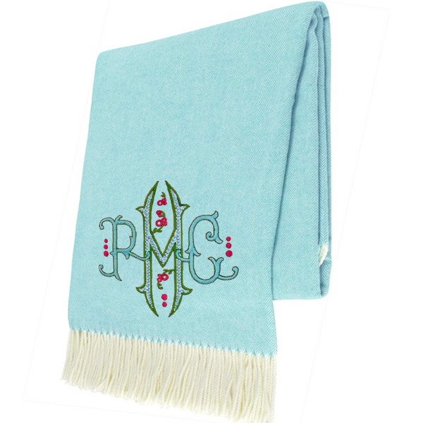 Turquoise Italian Herringbone Throw