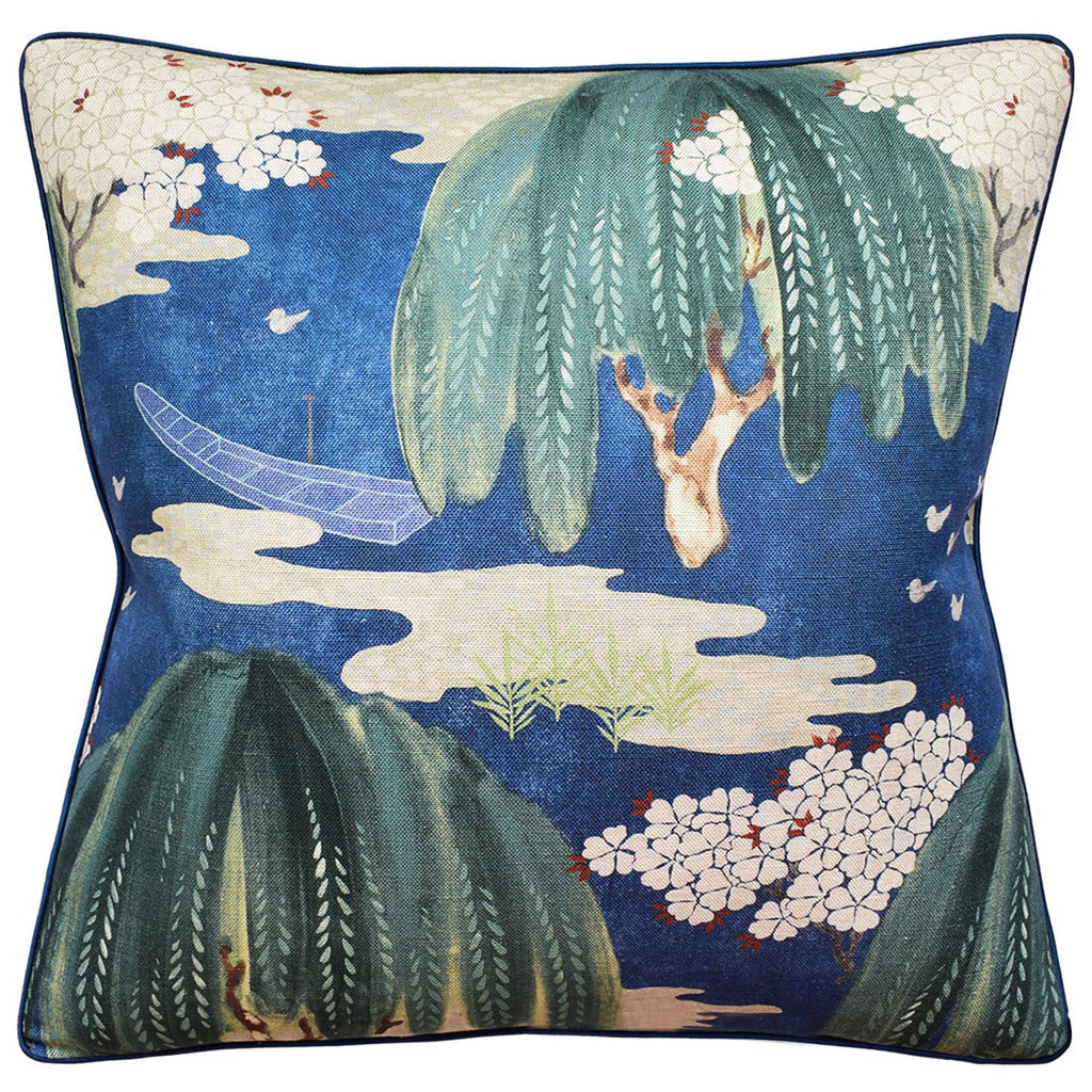 Willow Tree Navy Pillow