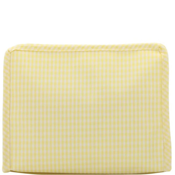 Gingham Buttercup Coated Zip Pouch