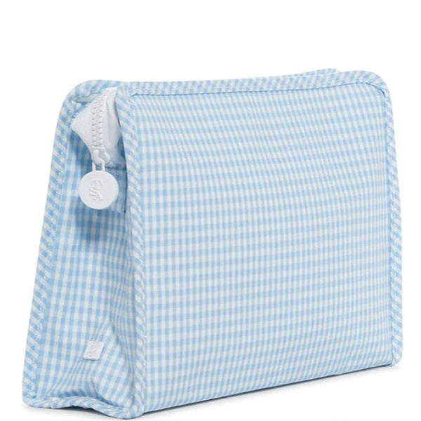 Gingham Mist Coated Zip Pouch