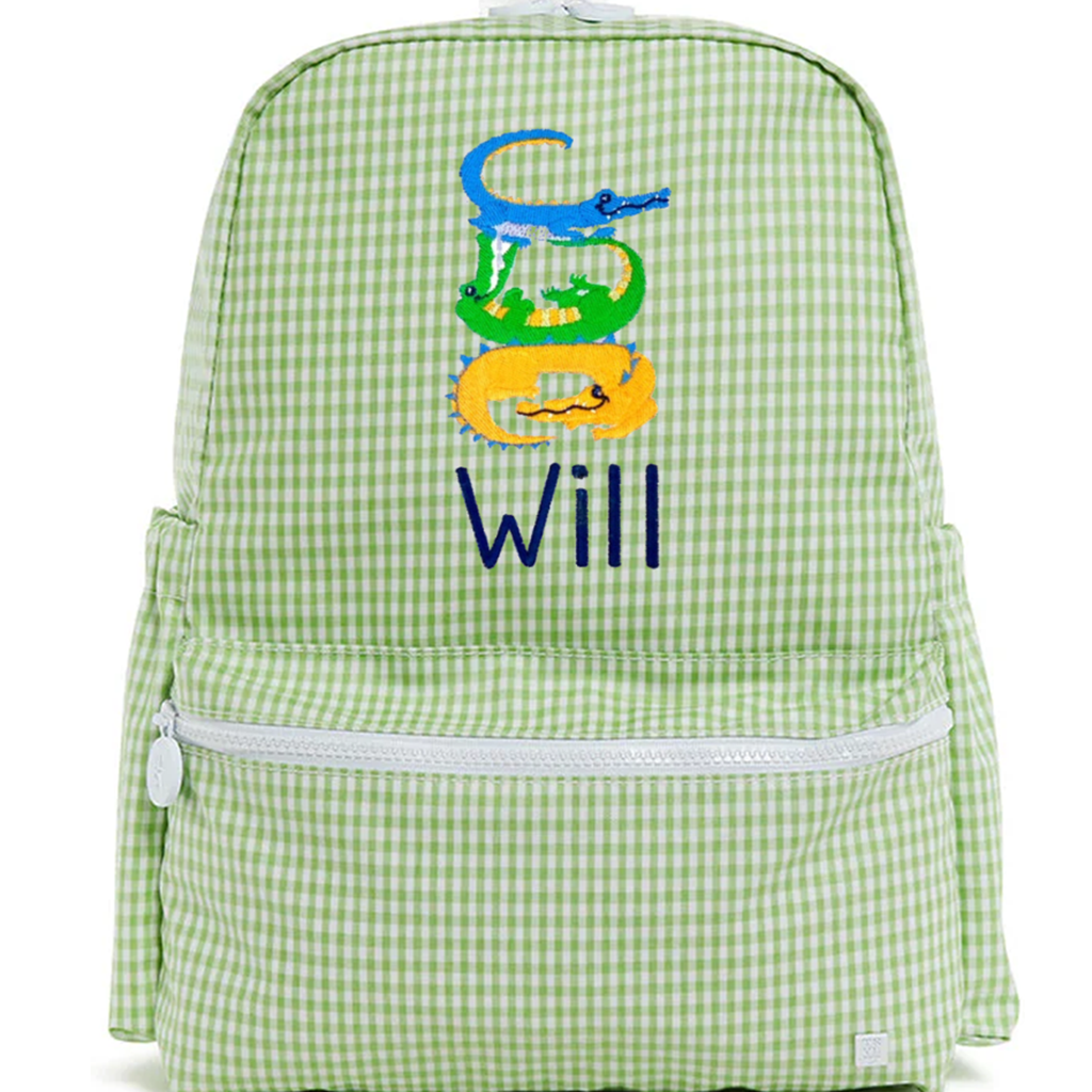 Leaf Green Gingham Backpack