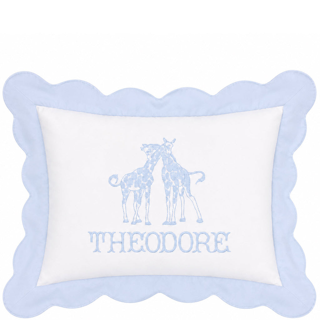 Baby Blue Flange Scallop Boudoir Pillow