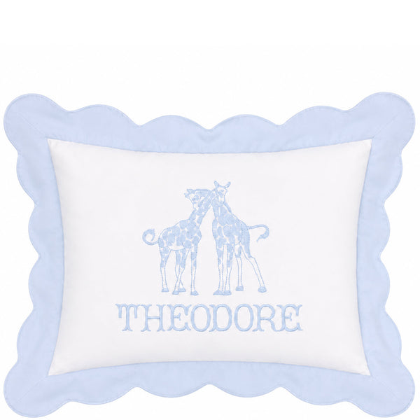 Baby Blue Flange Scallop Boudoir Pillow