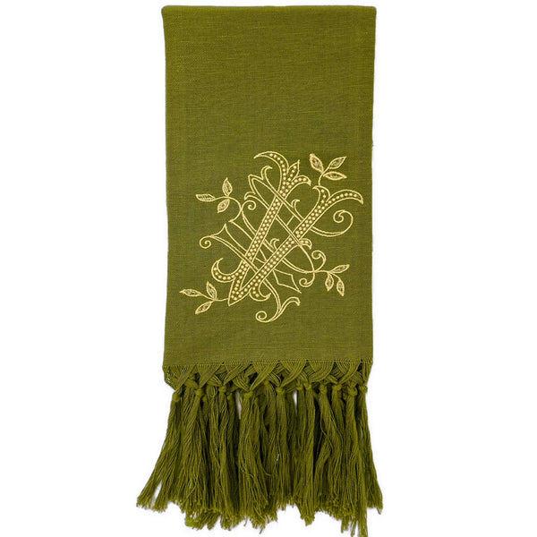 Green Zodiac Fringe Guest Towel