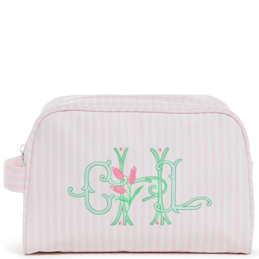 Stow it Pink Pimlico Stripe Dopp Kit