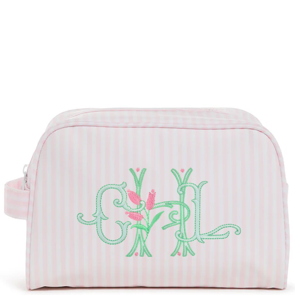 Stow it Pink Pimlico Stripe Dopp Kit