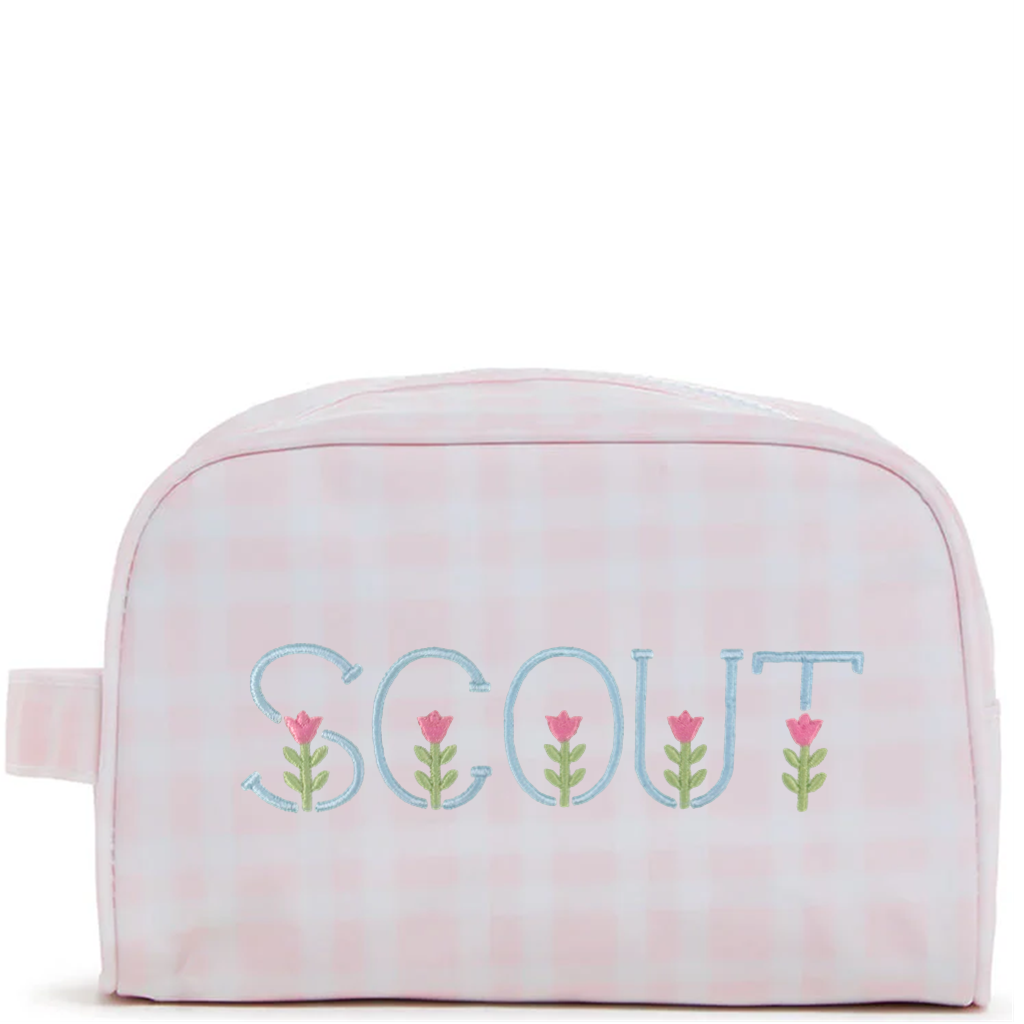 Stow It Pink Pimlico Plaid Dopp Kit