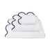 Kassatex Scallop White & Navy Towels