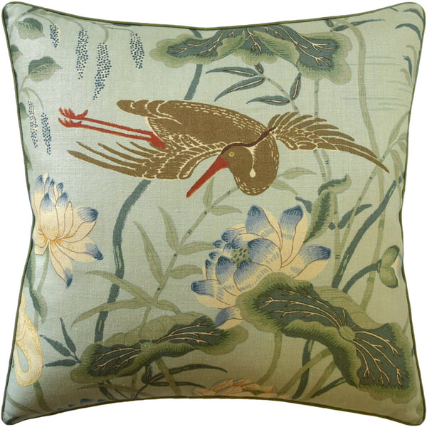 Lotus Garden Aqua Pillow