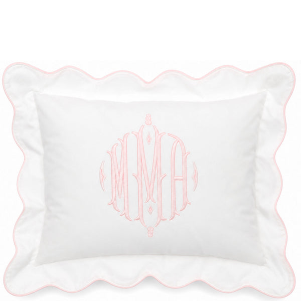 Pink Micropipe Scallop Boudoir Pillow