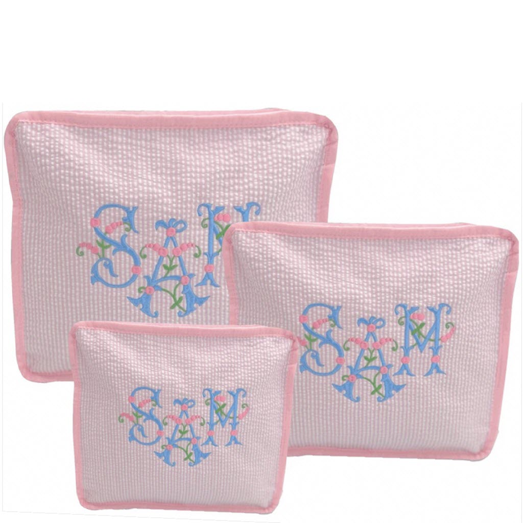 Pink Seersucker Stacking Set