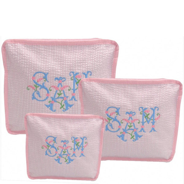 Pink Seersucker Stacking Set