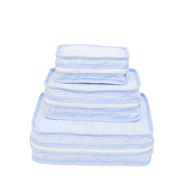 Light Blue Seersucker Stacking Set