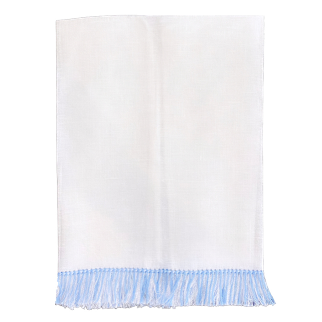 Light Blue Fringe Guest Towel