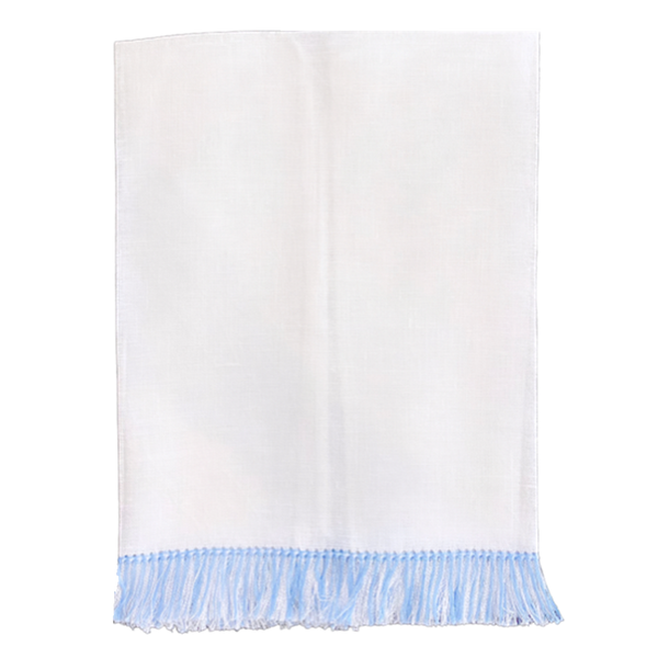 Light Blue Fringe Guest Towel
