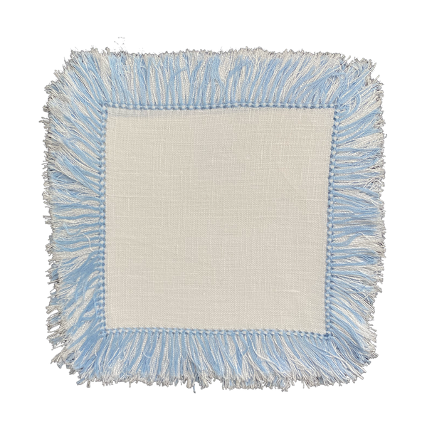 Light Blue Fringe Cocktail Napkins