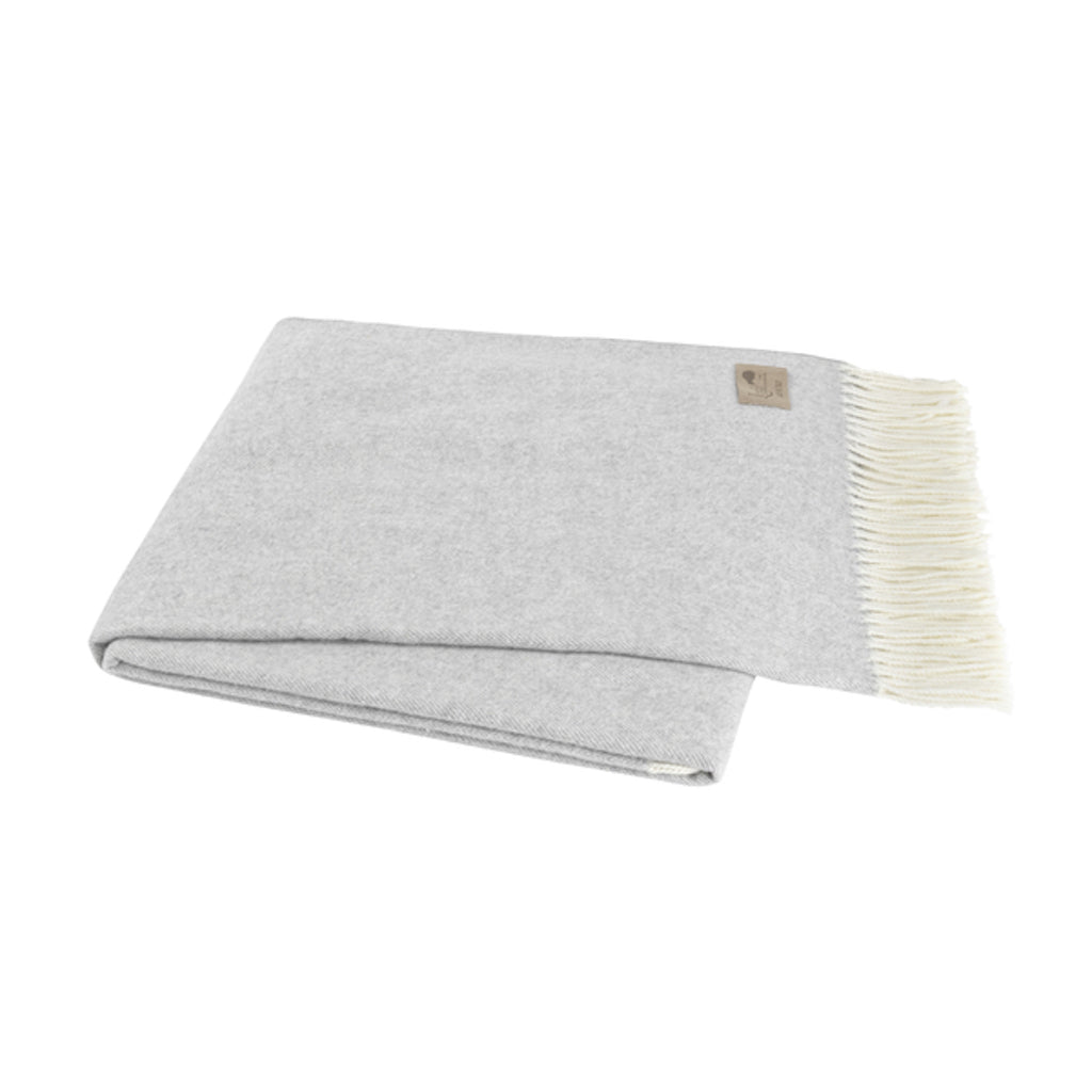 Light Gray Italian Herringbone Throw