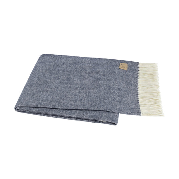 Navy Italian Herringbone Throw